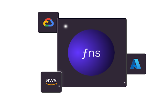 Fns Logo alongside Azure, GCP, and AWS Logos