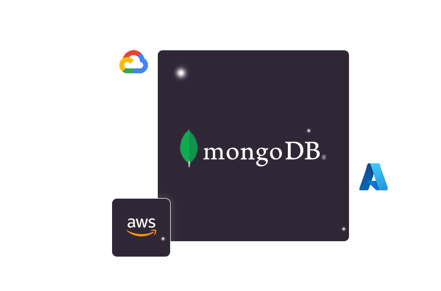 MongoDB Logo alongside Azure, GCP, and AWS Logos