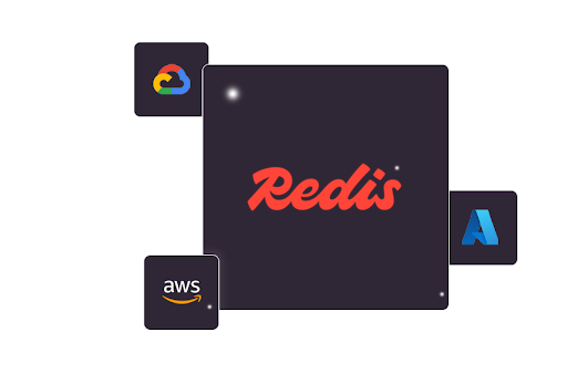 Redis Logo alongside Azure, GCP, and AWS Logos